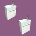 thumbnail image 2 of Renovators Supply Bathroom Vanity w/Sink 17-3/4" Small Bathroom Sink Vanity w/Overflow, Faucet, Sink Drain and Towel Bar, Pack of 2, 2 of 4