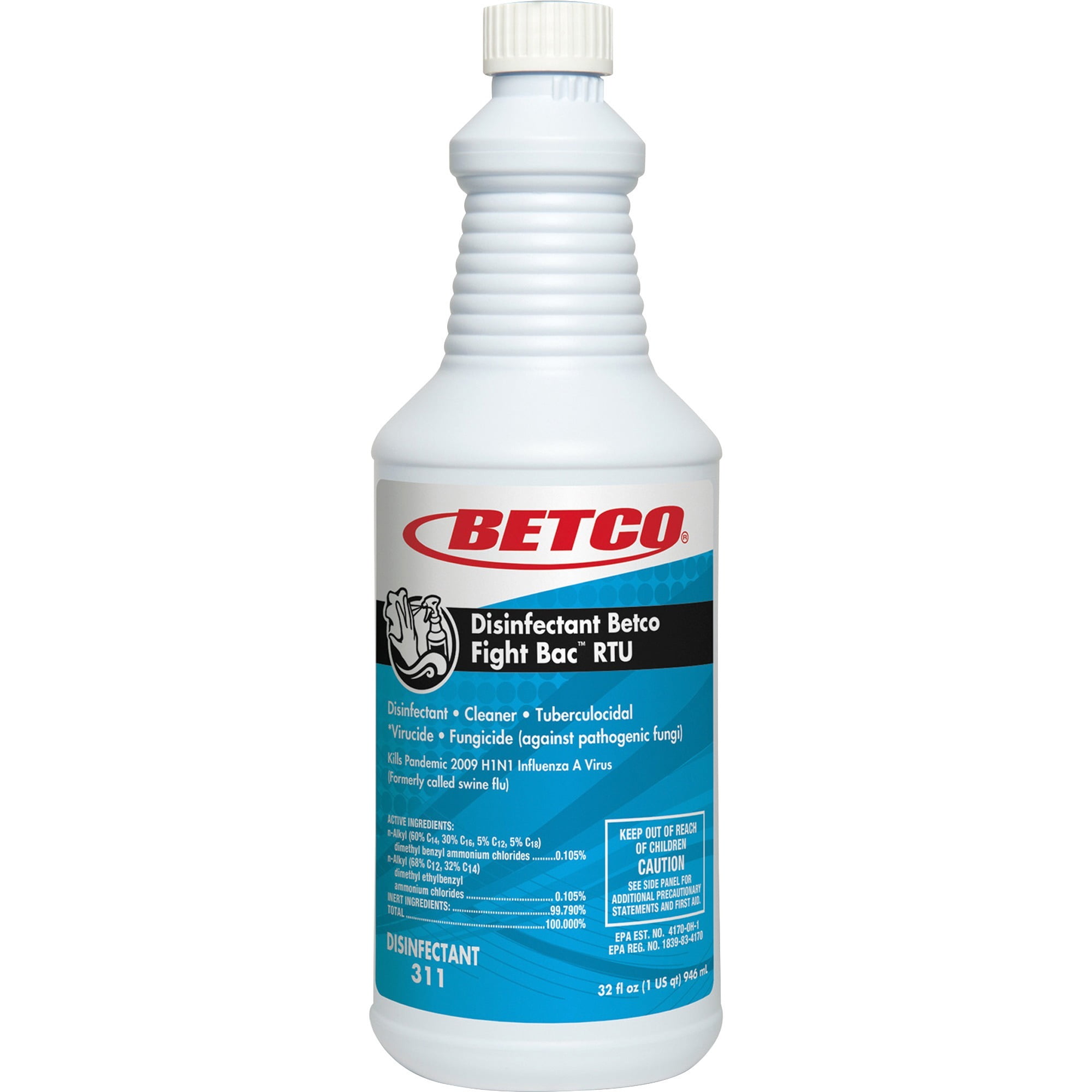 Betco, BET3111200EA, Fight-Bac RTU Disinfectant Cleaner, 1 Each, Clear