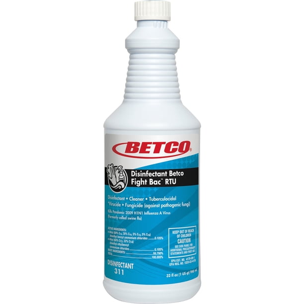 Betco, BET3111200EA, FightBac RTU Disinfectant Cleaner, 1 Each, Clear