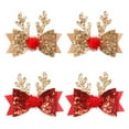 thumbnail image 6 of Vorkoi 2PCS Christmas Hair Clips Xmas Bow Hair Accessories Cute Reindeer Antlers Ears Glitter Sequins Hair Barrettes Holiday Headdress Hairpin for Girls Women Kids Party Cosplay Gift, 6 of 6