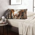 Queen Pillow Cases Standard Size Rustic Cow Butterflies Champagne
