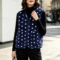 thumbnail image 3 of GUACER Womens Polka Dot Fleece Vest V Neck Cropped Loose Sleeveless Casual Jacket for Fall Winter, 3 of 6