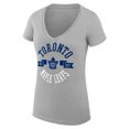 thumbnail image 2 of Women's G-III 4Her by Carl Banks Heather Gray Toronto Maple Leafs City Graphic V-Neck Fitted T-Shirt, 2 of 3