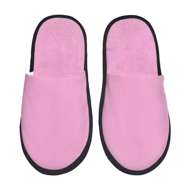 Balery Pink Pantuflas de Casa de Felpa Silenciosas con Diseño Estampado, Zapatillas Cómodas Antideslizantes de Algodón para Interior-Medium