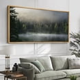 thumbnail image 4 of IDEA4WALL Extra Large Framed Canvas Print Wall Art Mystic Forest Mist by a Lake Fine Art Spring View in Green Hues Wall Decor Oversized Artwork Relax/Calm for Rooms - 60"x30", 4 of 5