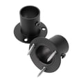 thumbnail image 3 of OwnMy 4 paquetes de soportes para barra de acero inoxidable con brida, soporte para barra de montaje en pared con tornillos para armario, barra de cortina de ducha (apto para 25 mm / 1 '') (negro), 3 of 5