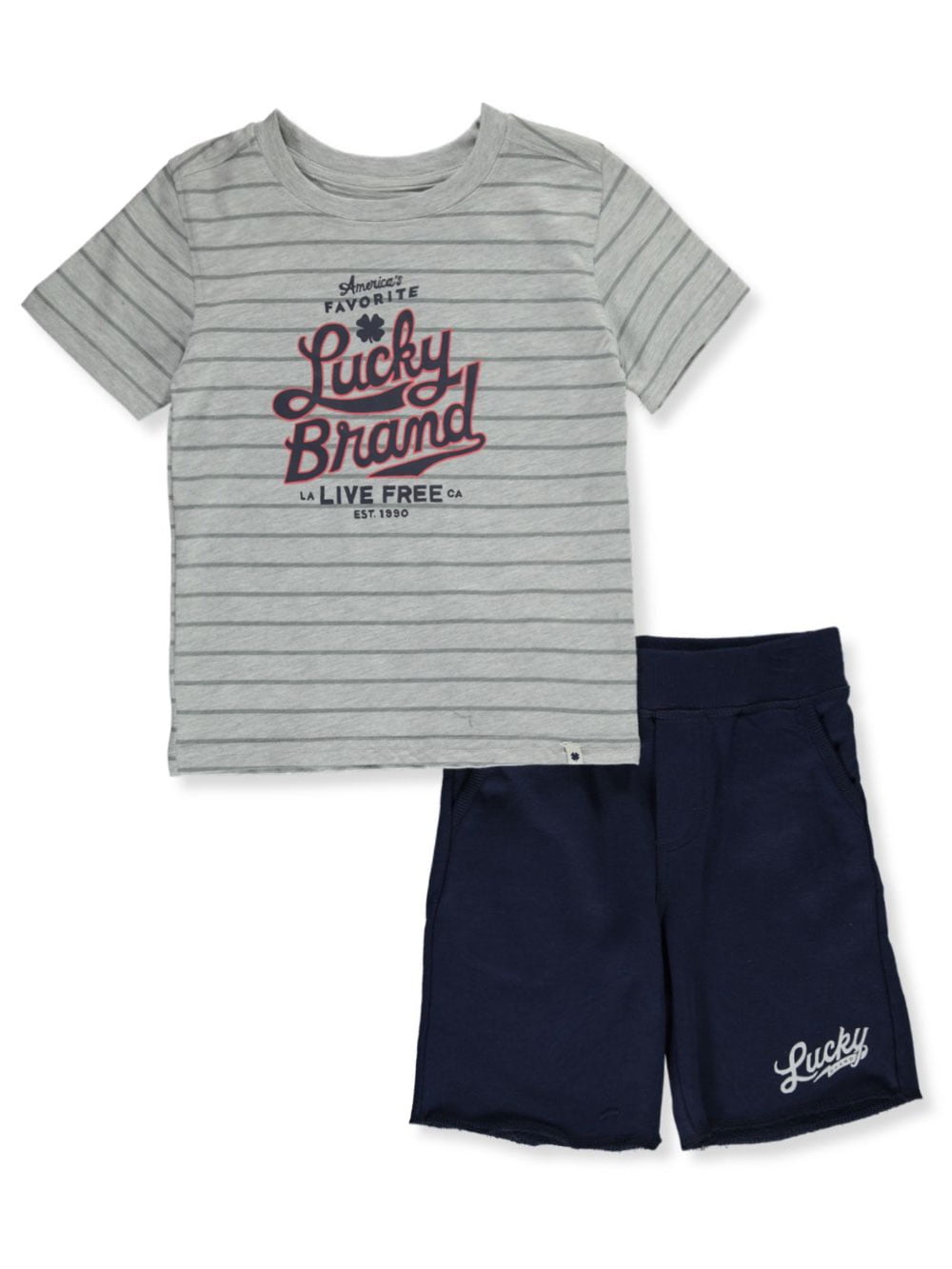 Lucky Brand Boys Oatmeal Top 2pc Short Set Size 2T 3T 4T 4 5 6 7