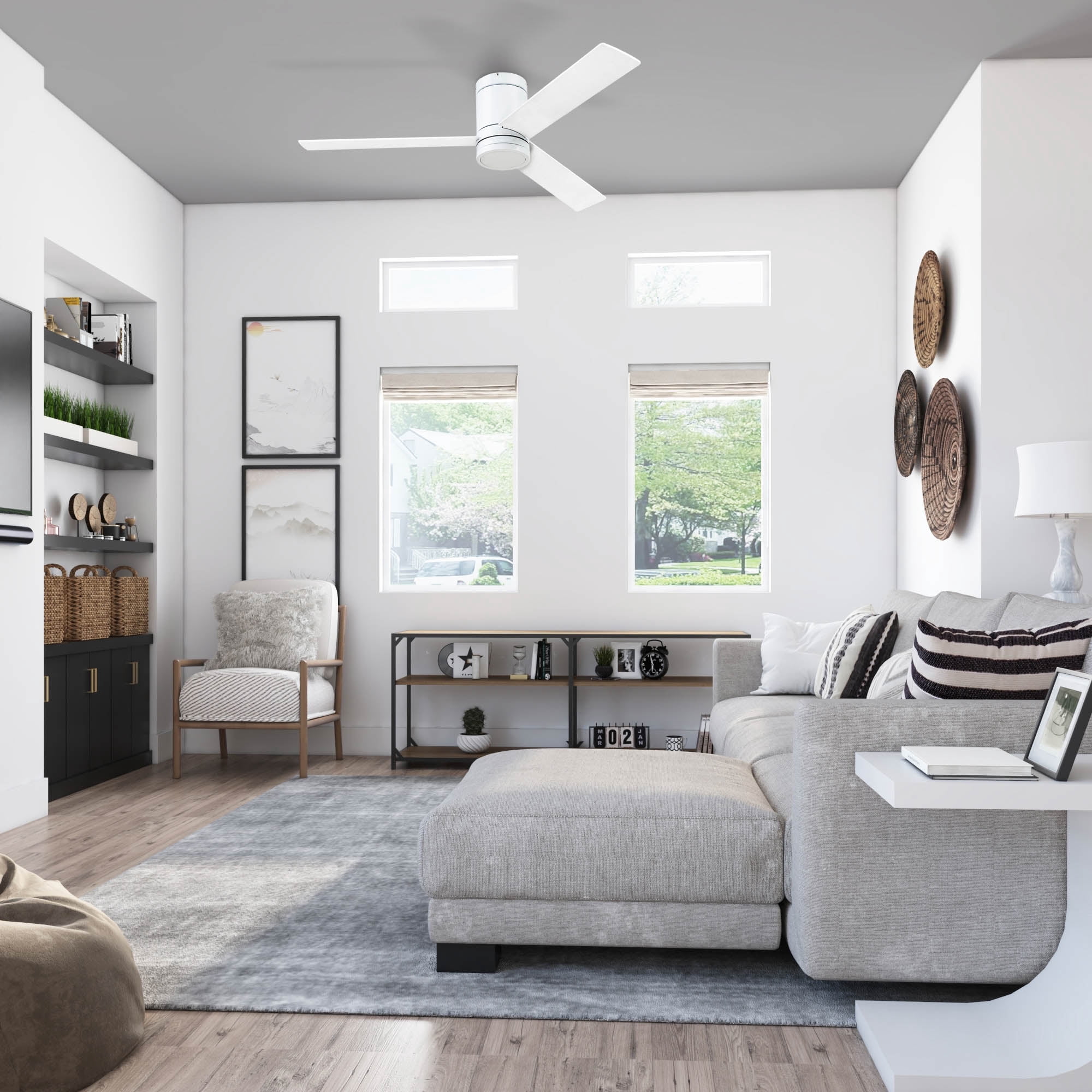 Prominence Home 52" Espy Bright White Remote Control Ceiling Fan, 3 Blades