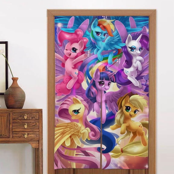 Door Blackout Doorways Curtain My Little Pony Window Curtains Indoor Partition Shading Decor for Bedroom Kitchen 34x56in