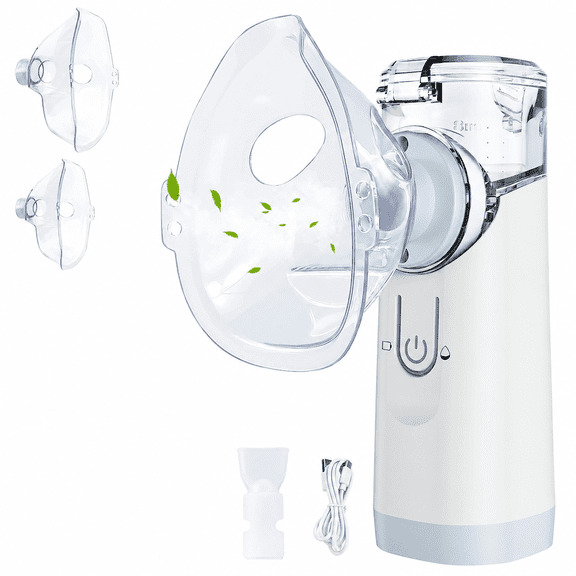 Portable Ultrasonic Breathing System, Humidify any liquid, with Rechargeable Battery & Whisper quiet for Home and Travel,Green