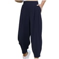 thumbnail image 2 of QUINDOS Womens Pants Taper Ankle Length High Waisted Sports Sweatpants Pleated Athletic Fit Pants with Pockets, 2 of 6