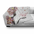 thumbnail image 2 of Butterflies Soft Flannel Fleece Throw Blanket, Girl a Heart of Enjoying Blossoms Summertime Fantasy Happy Animal Print, Cozy Plush for Indoor and Outdoor Use, 60" x 80", Multicolor, by Ambesonne, 2 of 5