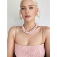 thumbnail image 3 of Aleasha 14" Faux Pearl Choker for Women 4mm Small Pink Pearl Strand Necklace Jewelry Gifts, 3 of 7