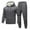 002 Dark Gray, variant on Men's Solid Color Thermal Outfit Sets Work Out Athletic Match Trousers Pants Hoods Suit Fuzzy Winter Fall 2 Piece