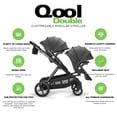thumbnail image 5 of Joovy Qool Double Bundle Double Stroller with Reconfigurable Seats, Magnetic Safety Harness with Padding, UPF 50 Sun Canopy, and Large Storage Basket, Jet, 5 of 5