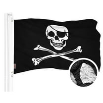 G128 Pirate Jolly Roger Bones Flag | 1x1.5 Ft | ToughWeave Series Embroidered 300D Polyester | Novelty Flag, Embroidered Design, Indoor/Outdoor, Brass Grommets