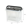 thumbnail image 6 of IRIS USA File Box File Organizer Plastic File Box w/ Winglid for Letter/Legal File, BPA-Free Plastic Storage Bin Tote Organizer with Handles, Stackable and Nestable, Clear 18 Qt. 4Pack, 6 of 6