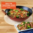 thumbnail image 3 of IMUSA GKG-61021 Light Cast Iron Pre-Seasoned Wok with Wood Handle 14-Inch, Red, 3 of 13