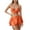 Orange, variant on Sentmoon Three Piece Swimsuit for Women Bikini Tops for Women and Swim Skirt Plus Size Womens Swimsuits Curvy Polka Dots Print Spaghetti Strap Womens Bathing Suits Beach Stuff Coffee S