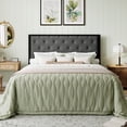 thumbnail image 3 of Amolife Queen Size Bed Frame with Upholstered Headboard and Elevated Footboard, 12.5" Under-Bed Storage Space, No Box Spring Needed, Dark Gray, 3 of 9
