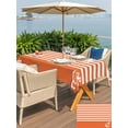 thumbnail image 4 of Outdoor Tablecloth with Umbrella Hole and Zipper, Orange Anchor Rectangle Table Cloth 60x102 Inch Waterproof Tablecloth, Modern Nautical White Geometric Stripes Picnic Table Cover for Patio Camping, 4 of 7