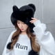 thumbnail image 2 of Gorro de invierno para mujer, gorro de punto cálido, gorro de aviador con pompón de piel, gorro de cazador Ushanka con orejeras, 2 of 6
