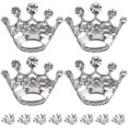 thumbnail image 1 of Miangastore 12 Pcs Broche Mode Mariage Fête Concours Couronne Corsage (Argent), 1 of 9