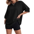 thumbnail image 4 of MOYIKO Oversized T Shirts for Women with Pockets 3/4 Sleeve Summer Tops Loose Fit Y2K Fashion Tees, 4 of 7
