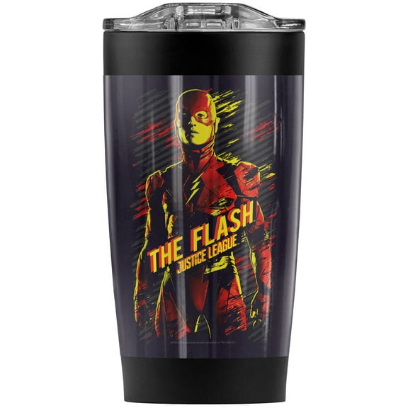 Justice League Movie The Flash Stainless Steel Tumbler 20 oz Coffee Travel Mug/Cup, Vacuum Insulated & Double Wall with Leakproof Sliding Lid | Great for Hot Drinks and Cold Beverages