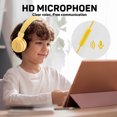 thumbnail image 2 of WIGACH Kids Headphones Wired for School HD Mic Stereo Sound Foldable Headphones for Online Study, 3.5mm Jack Wired Cord On-Ear Headset for Pad PC Phones Tablet Etc - ALL YELLOW, 2 of 6