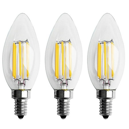 

3X Dimmable E12 6W COB Candle Filament LED Light Bulb Lamp 10 x 3.5cm