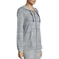 thumbnail image 2 of Hanes Womens French Terry Zip Hoodie, M, Navy Spacedye, 2 of 3