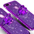 thumbnail image 5 of Glitter Cute Ring Stand Phone Case for Apple iPhone 7 Plus Case,Bling Bumper Kickstand Sparkly Clear Soft Protective for Girls Women - Purple, 5 of 5