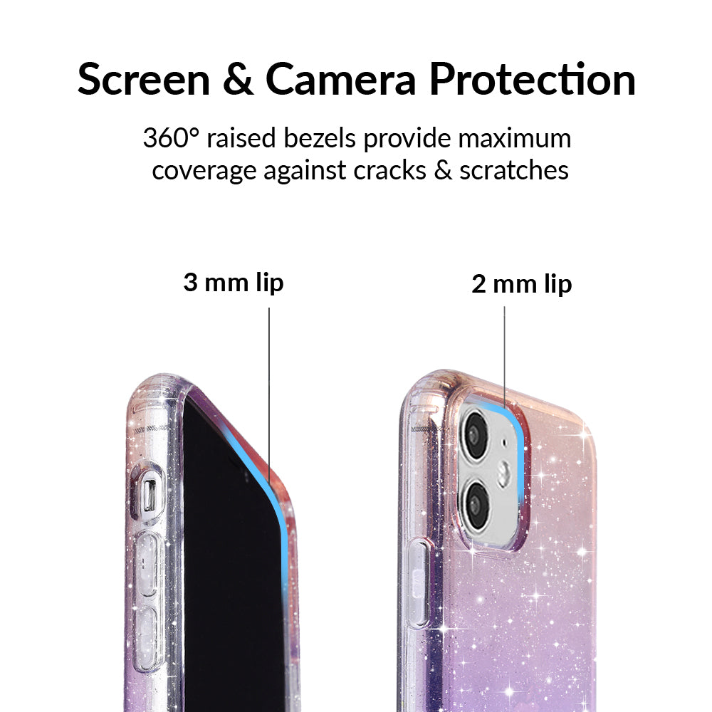 VELVET CAVIAR for iPhone 11 Case Glitter - Clear Colorful Protective Case for Women - Ombre Blue Purple Stardust