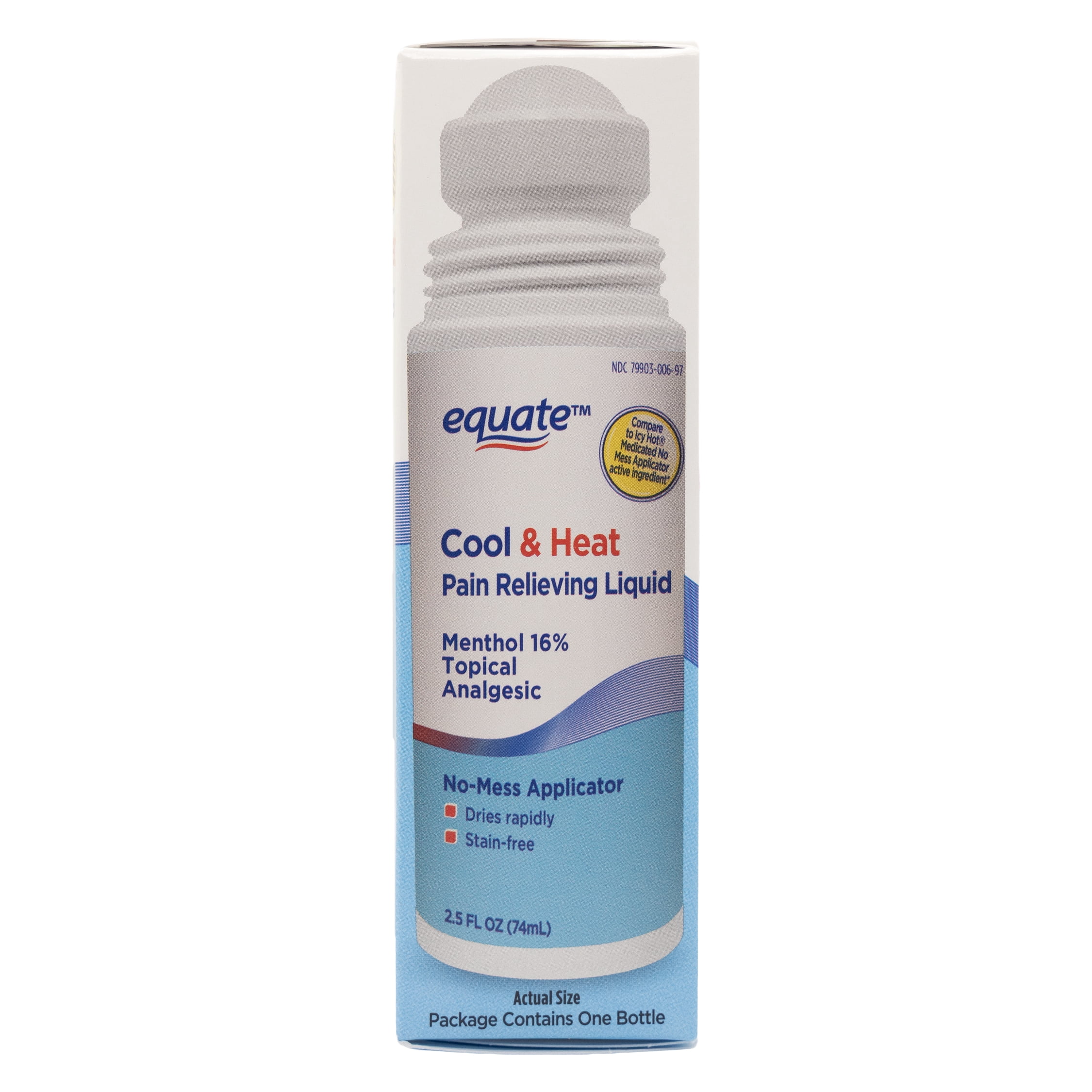Equate Health & Beauty - Medicine & Supplements Gluten-Free on Menthol Compare to Icy Hot® Medicated Topical Pain Relief Liquid for Body Aches & Pains