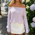 thumbnail image 5 of HTNBO Women One Shoulder Striped Long Sleeve Top Fall Going Out Tee Going Out Top Loose Fit Shirts, 5 of 6