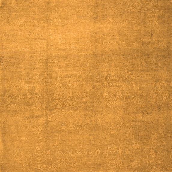 Ahgly Company Indoor Square Abstract Orange Contemporary Area Rugs, 6' Square