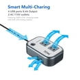 thumbnail image 3 of FOVAL 200W Car Power Inverter DC 12V to 110V AC Converter with 4 USB Ports Car Laptop Charger, Car Adapter for Plug Outlet (Gray), 3 of 7