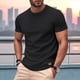 thumbnail image 4 of Camiseta de Viscosa de Bambú para Hombre, Ultra Suave, , Refrescante, Cuello Redondo, Informal, Básica Negro XXL, 4 of 6