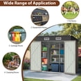 thumbnail image 5 of Sesslife 6' x 4' Outdoor Storage Shed, Patio Galvanized Steel Metal Shed with Sliding Doors, Garden Shed with Vents for Tools, Lawn Mover, Bike, Brown, 5 of 8