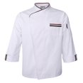 thumbnail image 2 of Chaqueta transpirable, chaqueta de panadero, chaqueta de cocina de manga , chaqueta de hospitalidad con cierre a presión Soledad Chaqueta de chef para hombre, 2 of 10