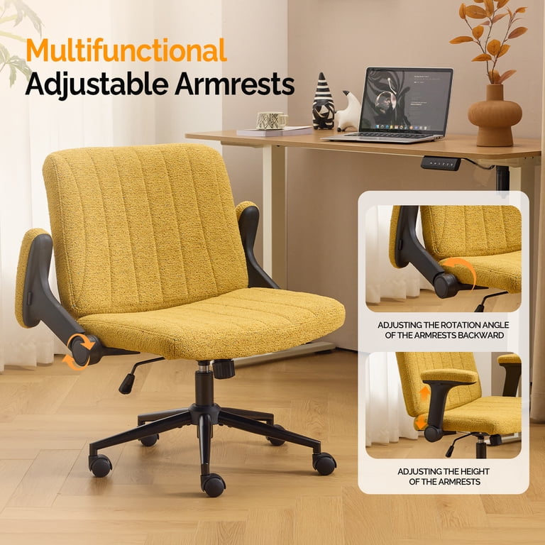Ktaxon Office Chair, Flip-Top Armrest Desk Chair on Metal Star