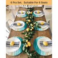 thumbnail image 4 of 13 Inch Round Placemats Set of 6, Turquoise Summer Beach Coastal Non Slip Heat Insulation PP Table Mats, Nautical Beige Seaside Washable Place Mats for Kitchen Dining Party Table Decor, 4 of 7
