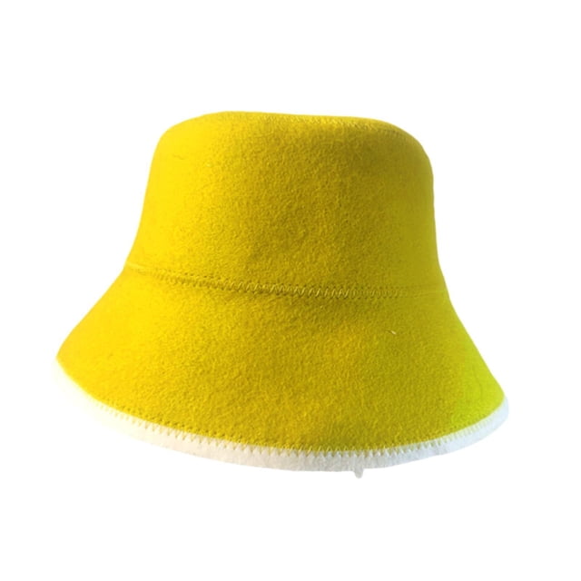 Gorro de sauna de 29 cm de diámetro, gorro para interiores, portátil, estilo ruso, accesorio para baño ruso, para spa, para hombres y mujeres. Amarillo