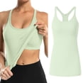 thumbnail image 1 of Ribbed Workout Tank Tops For Women With Built In Bra Tight Racerback Neck Athletic Top And 4x Tops Adjustable Strap Tops for Women Baggy Casual Shirts Women Crop Workout Tee Baggy Tops for Women A, 1 of 6