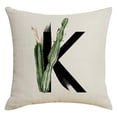 thumbnail image 2 of Fundas de almohada decorativas con alfabeto para decoración del hogar, 18 x 18 pulgadas, letras rosas A, fundas de almohada con diseño floral, fundas de cojín cuadradas de terciopelo blanco suave,, 2 of 6