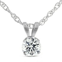 Pompeii 1/6ct Solitaire Real 14K Diamond Pendant Necklace (G,SI1)
