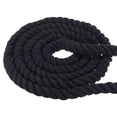 thumbnail image 1 of Unique Bargains Natural Twisted Cotton Rope 3/4 Inch x 49 Feet 3 Strand Tug of War Rope with Sealing Tape Black, 1 of 5
