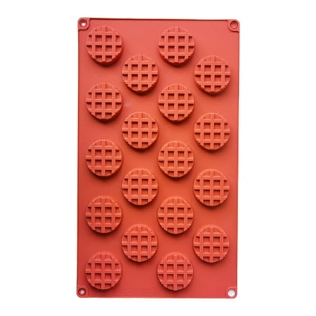 

Trayknick Waffle Mold 18 Cavities DIY Silicone Round Shaped Chocolate Mold for Baking
