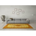 thumbnail image 3 of Ahgly Company Machine Washable Indoor Rectangle Medallion Yellow Traditional Area Rugs, 2' x 5', 3 of 4